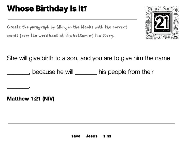 Whose Birthday Is It? fill-in-the-blank